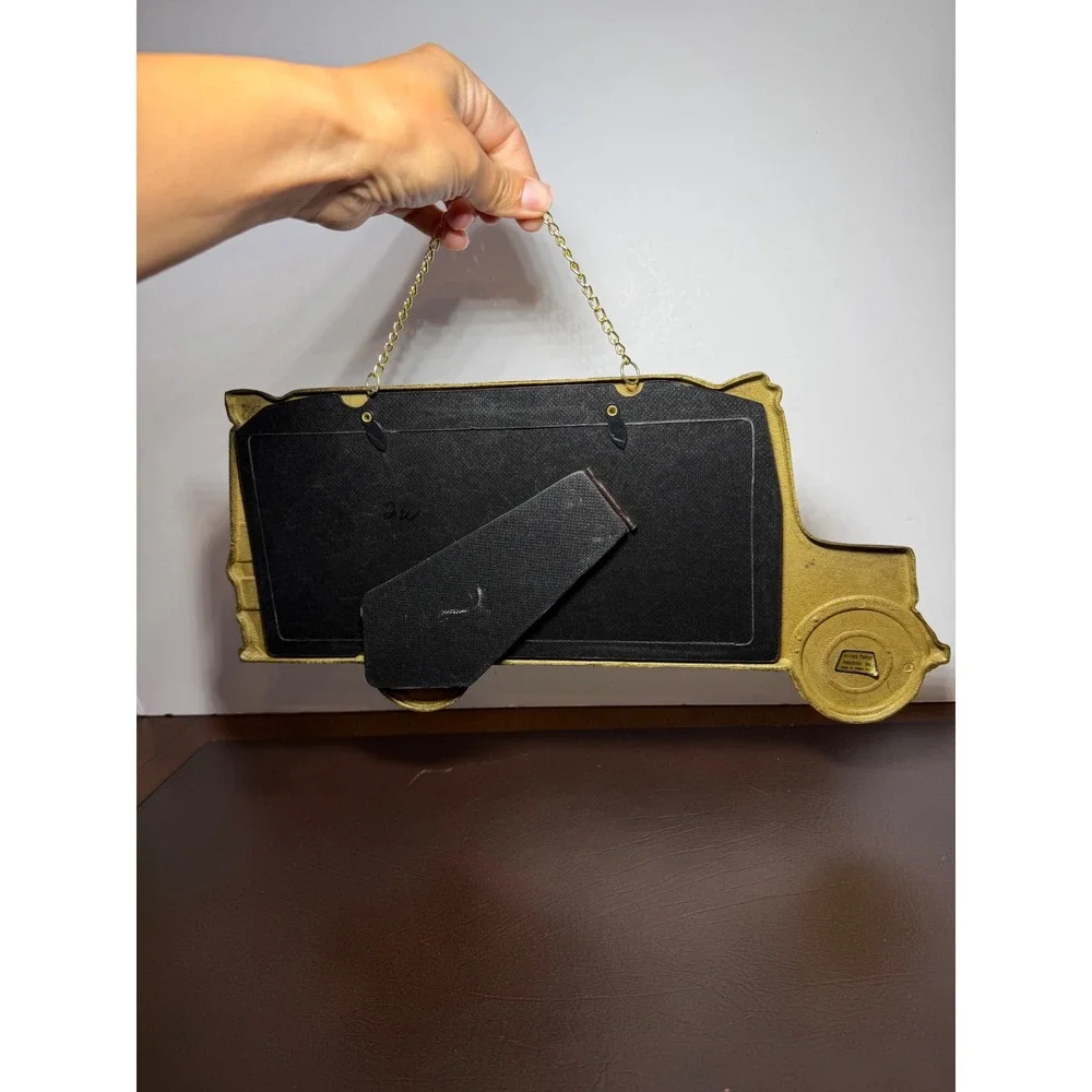 Vintage 1988 Penco Solid Brass School Days School Bus 12 Photo Frame
